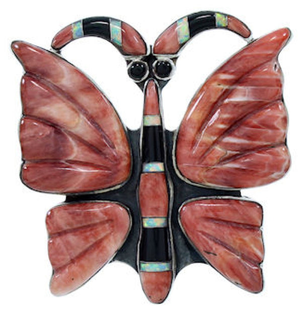 Butterfly Silver Multicolor Large Statement Ring Size 8-3/4 YS72672